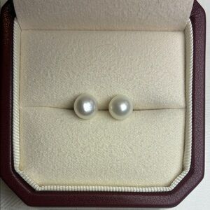 7mm Classic White Pearl Earrings